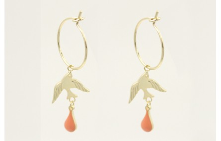 Pendientes acero inoxidable con aro pequeño con go