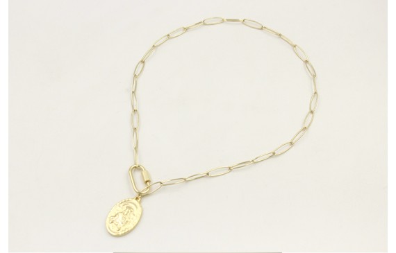 Collar acero inoxidable de cadena eslabón ovalado 