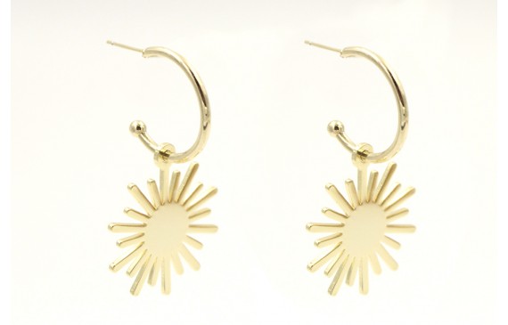 Pendientes acero inoxdable semi aro con bola y col