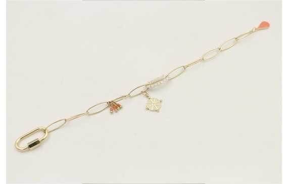 Pulsera acero inoxidable de cadena eslabón ovalado