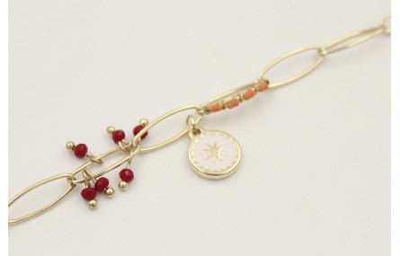 Pulsera acero inoxidable de cadena eslabón ovalado