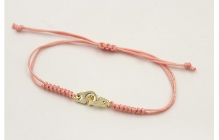 Pulsera hilo color rosa palo con nudo serpiente y 