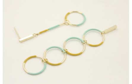 Pendientes irregulares de acero inoxidable con per