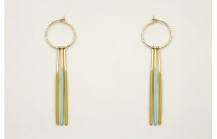 Pendientes acero inoxidable con aro pequeño y barr