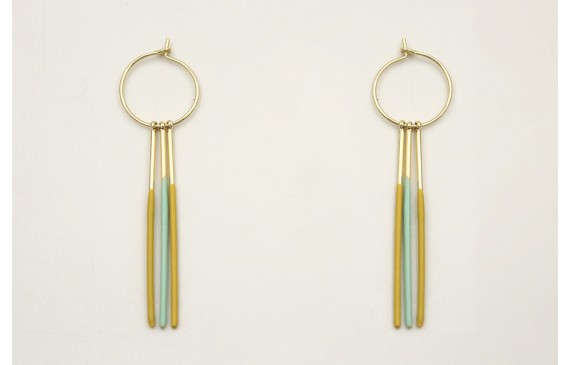 Pendientes acero inoxidable con aro pequeño y barr