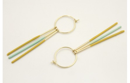 Pendientes acero inoxidable con aro pequeño y barr