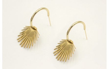 Pendinetes acero inoxidable perno semi aro con bol