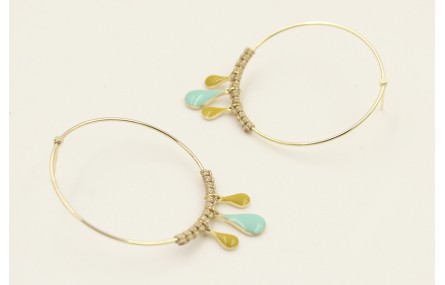 Pendientes acero inoxidable aro cerrado forrado co