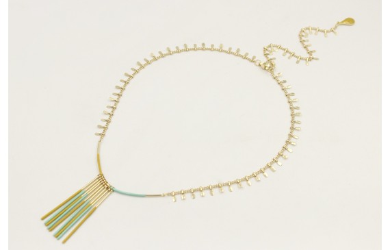 Collar acero inoxidable cadena cerillas con palo c