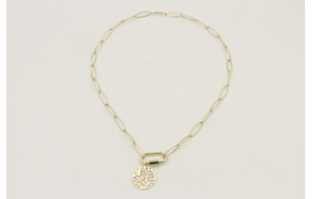 Collar acero inoxidable de cadena eslabón ovalado 