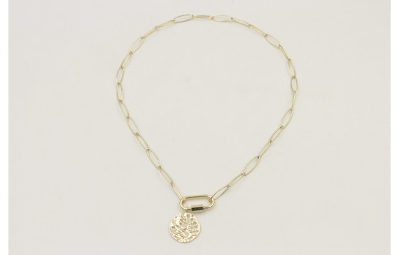 Collar acero inoxidable de cadena eslabón ovalado 