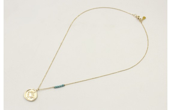 Solitario de acero inoxidable con cadena de eslabó