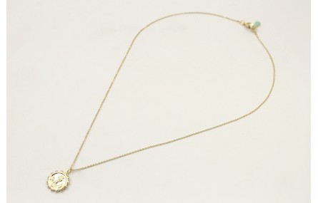 Solitario de acero inoxidable con cadena de eslabó