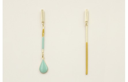 Pendientes irregulares de acero inoxidable con per