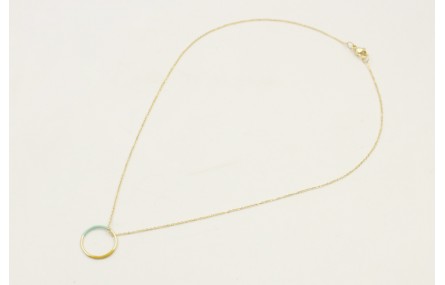 Solitario de acero inoxidable con cadena de eslabó