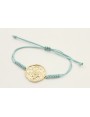 Pulsera hilo color menta con nudo serpiente y chap