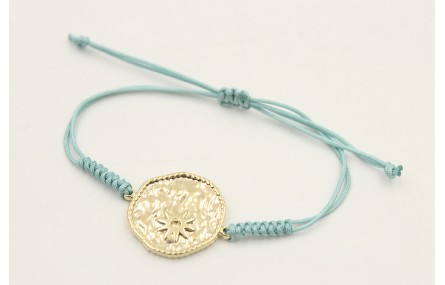 Pulsera hilo color menta con nudo serpiente y chap