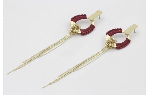 Pendientes perno rectangulo plano dorado mate con 