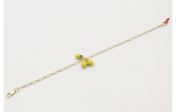 Pulsera con cadena alargada de eslabón oro mate co