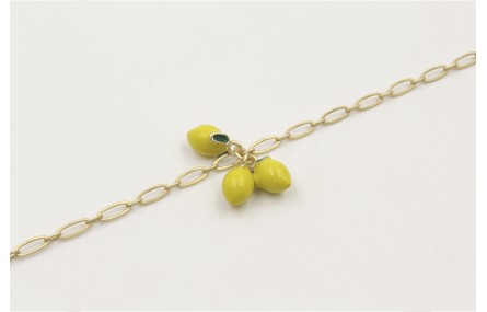 Pulsera con cadena alargada de eslabón oro mate co