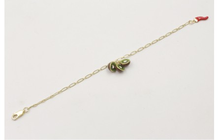 Pulsera con cadena alargada de eslabón oro mate co