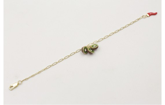 Pulsera con cadena alargada de eslabón oro mate co