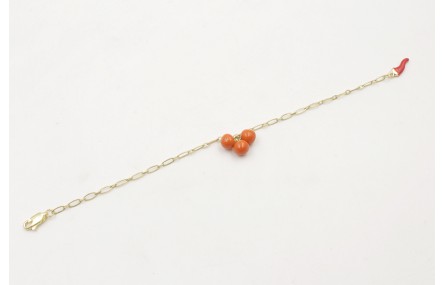 Pulsera con cadena alargada de eslabón oro mate co