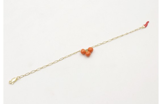 Pulsera con cadena alargada de eslabón oro mate co