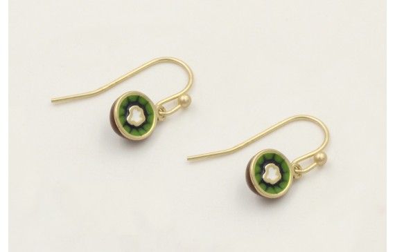 Pendiente de gancho sencillo oro mate con colgante