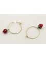 Pendientes de aro de 20mm con colgantes de fresas 