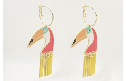 Pendiente aro con cierre de acero inoxidable con t