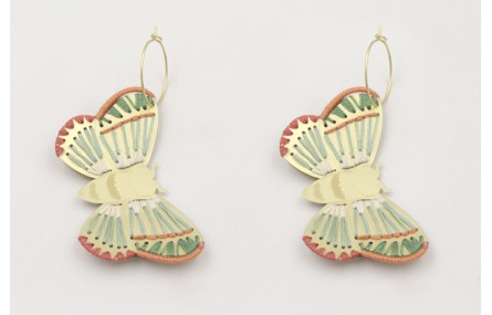 Pendiente con perno gancho sencillo oro mate con t