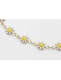 Pulsera de cadena de margaritas blancas con cadena