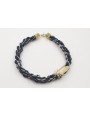Collar cordón trenzado trenzado azul marino y libe