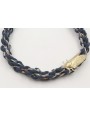 Collar cordón trenzado trenzado azul marino y libe