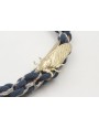 Collar cordón trenzado trenzado azul marino y libe