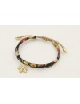Pulsera regulable de cinta liberty en tonos marron