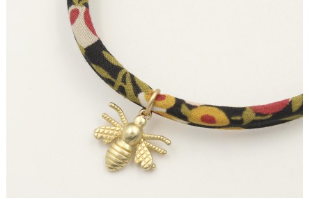 Pulsera regulable de cinta liberty en tonos marron