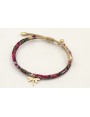 Pulsera regulable de cinta liberty en tonos morado