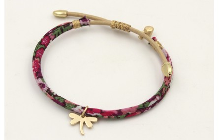 Pulsera regulable de cinta liberty en tonos morado