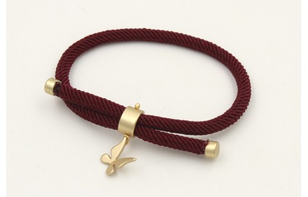 Pulsera regulable de cordón trenzado retorcido col