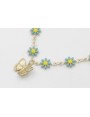 Colgante de cadena de margaritas esmaltadasturques