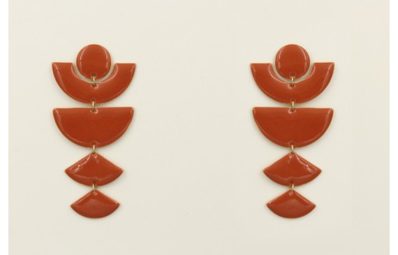 Pendientes con perno de círculo y piezas geométric