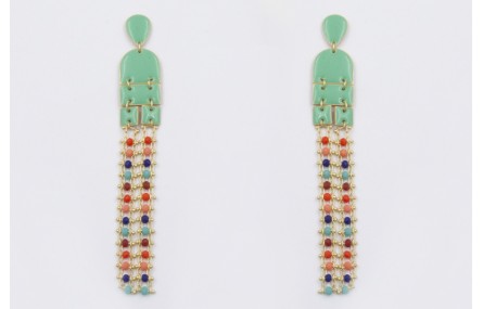 Pendientes perno gota, colgantes semi ovalo, cuadr