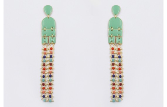 Pendientes perno gota, colgantes semi ovalo, cuadr