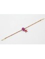 Pulsera cadena de strass naranja, rosa, fucsia con