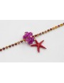 Pulsera cadena de strass naranja, rosa, fucsia con