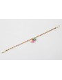 Pulsera cadena de strass naranja, rosa, fucsia con