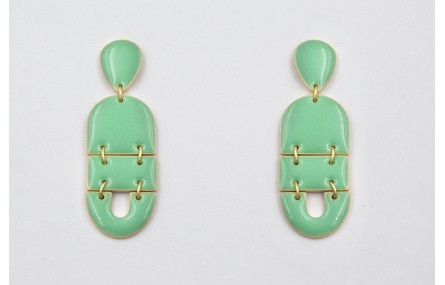 Pendientes perno gota, colgantes semi ovalo, cuadr