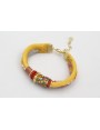 PULSERA SEDA NATURAL AMARILLA Y LAZO TUBO KIMONO A